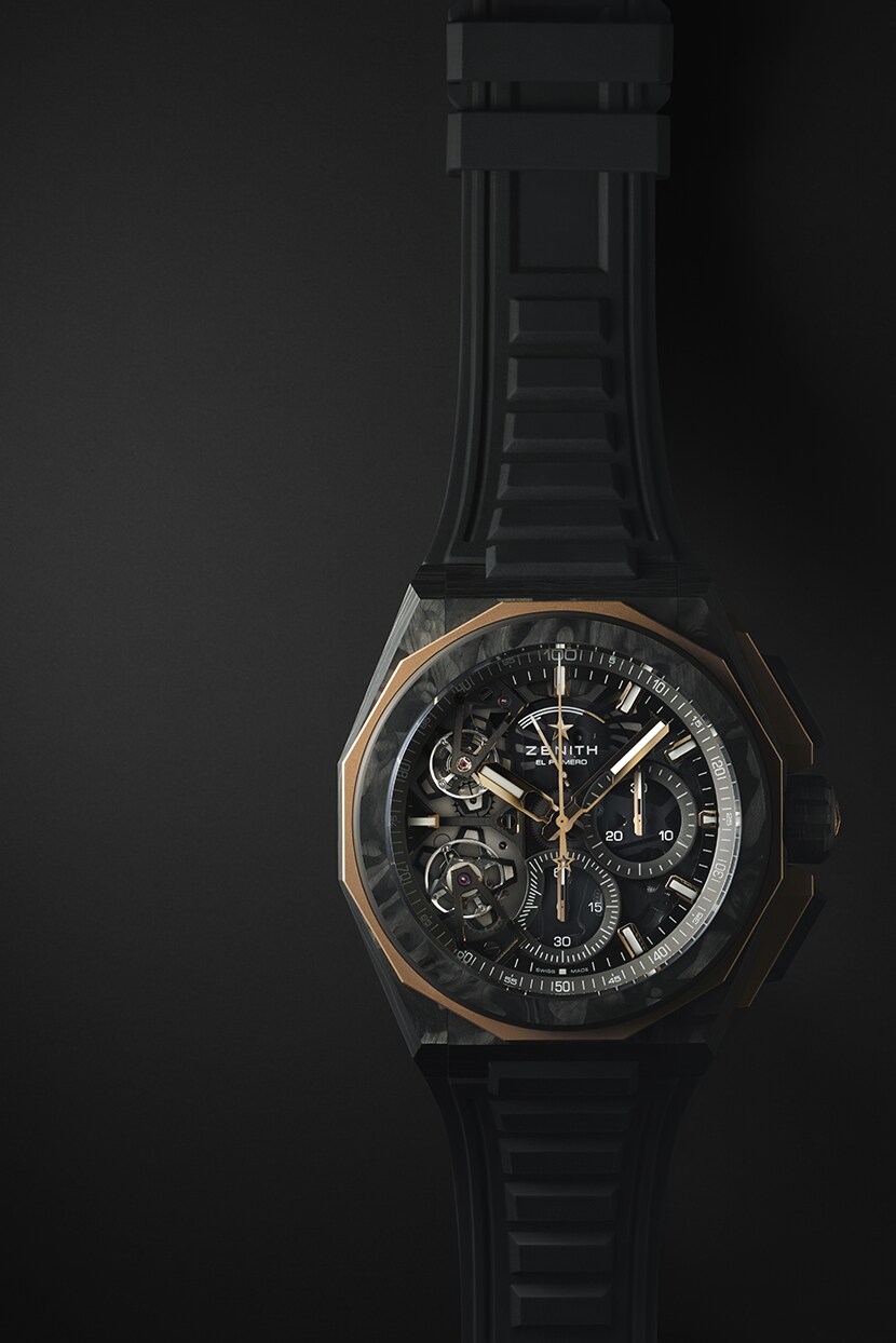 ZENITH DEFY EXTREME DOUBLE TOURBILLON - 45.00mm, Black Carbon & 18